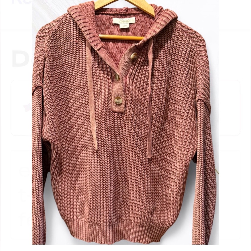 Men’s/Women's Hooded Knit Sweater - Pink. Never worn.